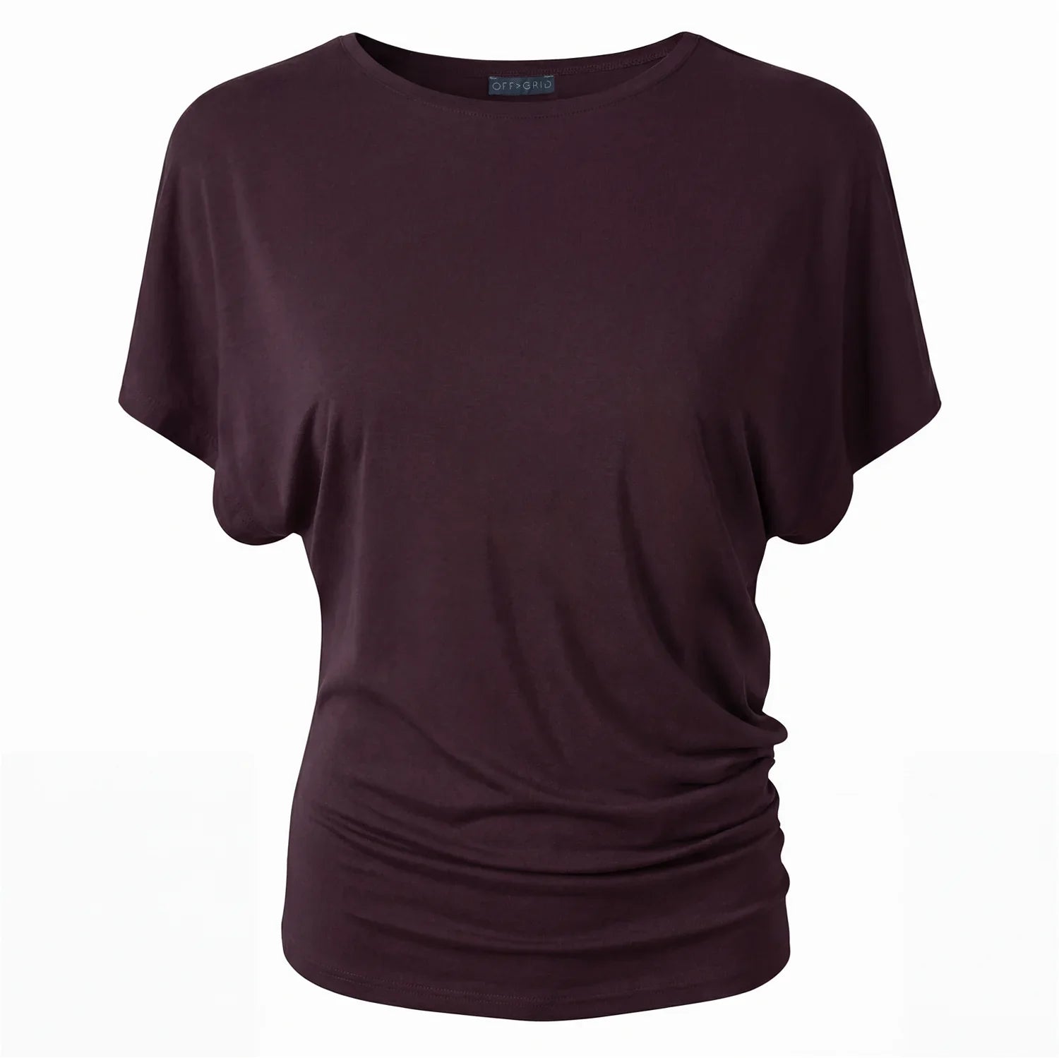 VEPSA Bamboo Asymmetric T-Shirt In Plum