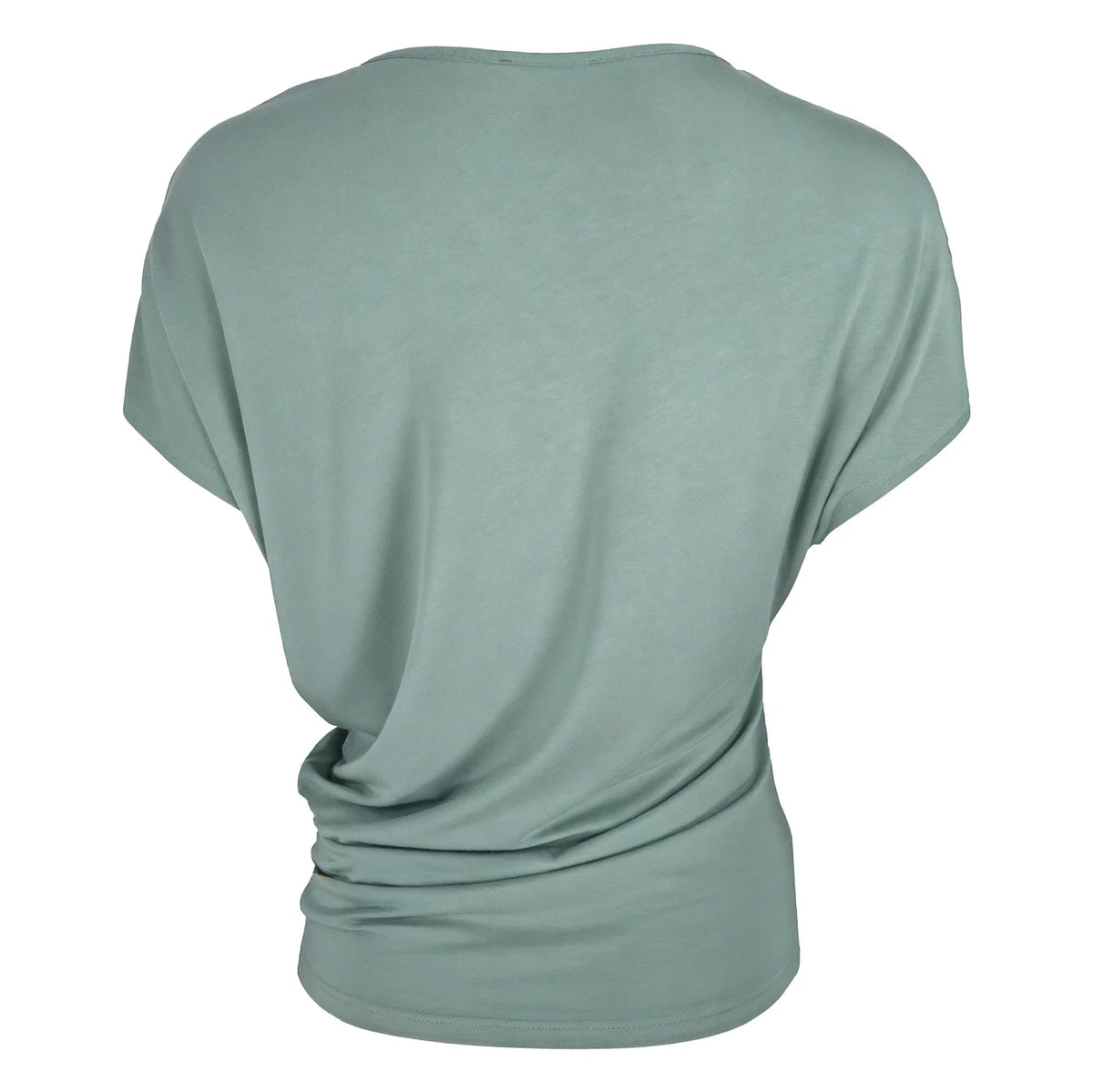 BERGEN Bamboo Asymmetric V Neck T-Shirt In Sea Green