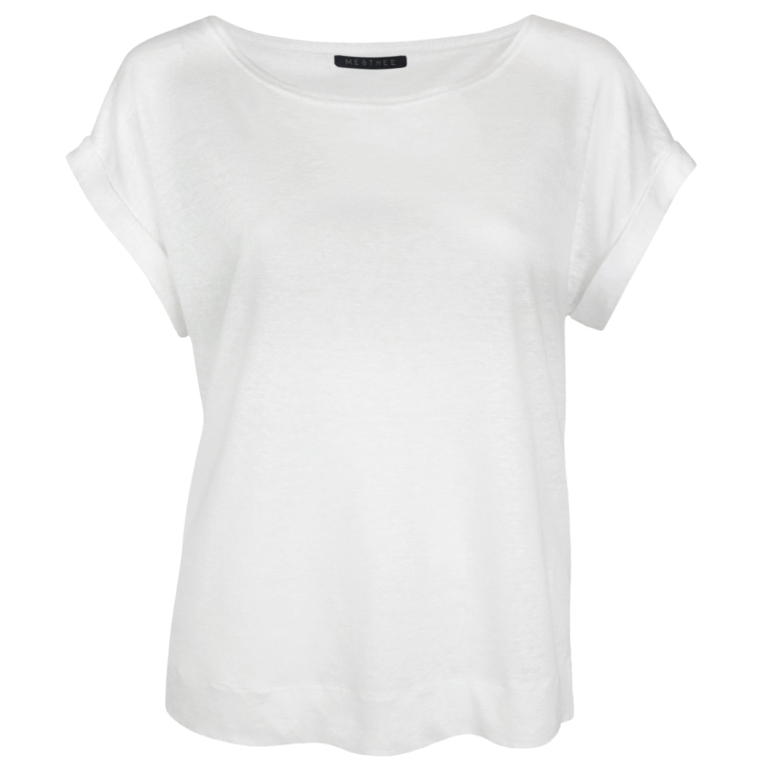 Half Moon White Linen Jersey Tee by Me&Thee