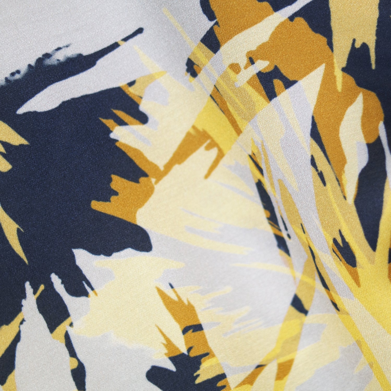High Horse Navy, Gold and Yellow Printed Silk Viscose Tie Top by Me&Thee