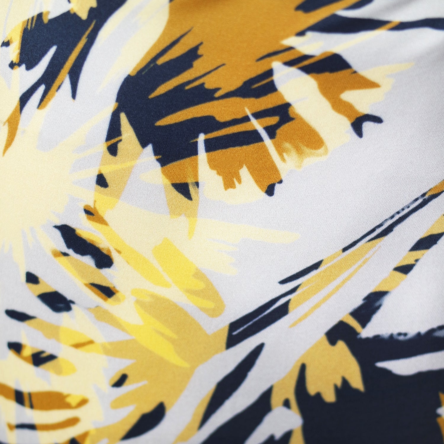 Hoity-Toity Navy, Gold and Yellow Printed Silk Viscose Tie Dress by Me&Thee