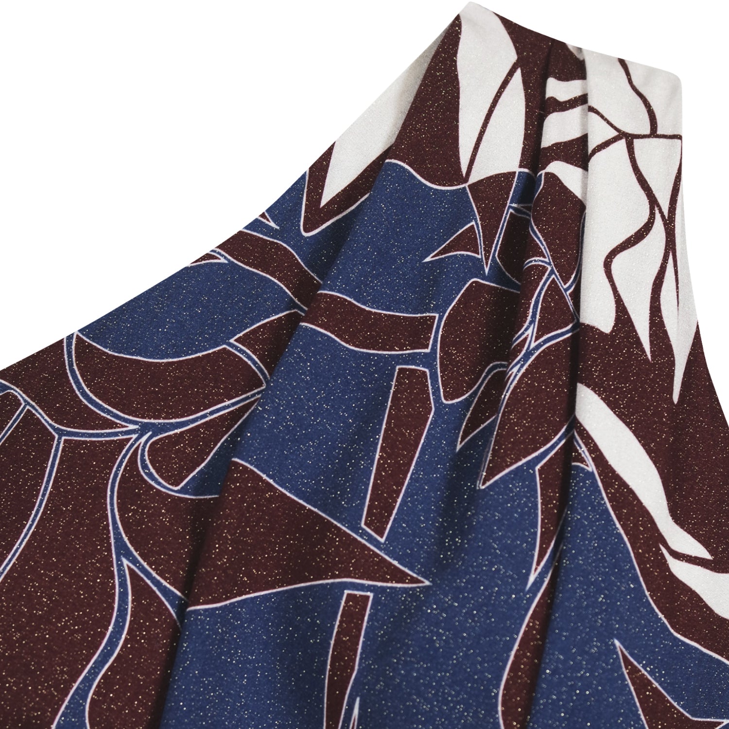 Hang Fire One Shoulder Blue & Wine Printed Maxi Dress by Me&Thee