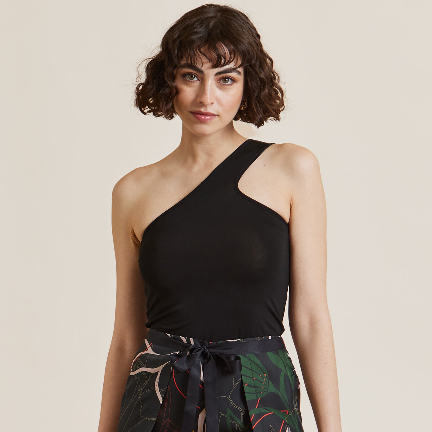 Heady Mix Black One Shoulder Top by Me&Thee