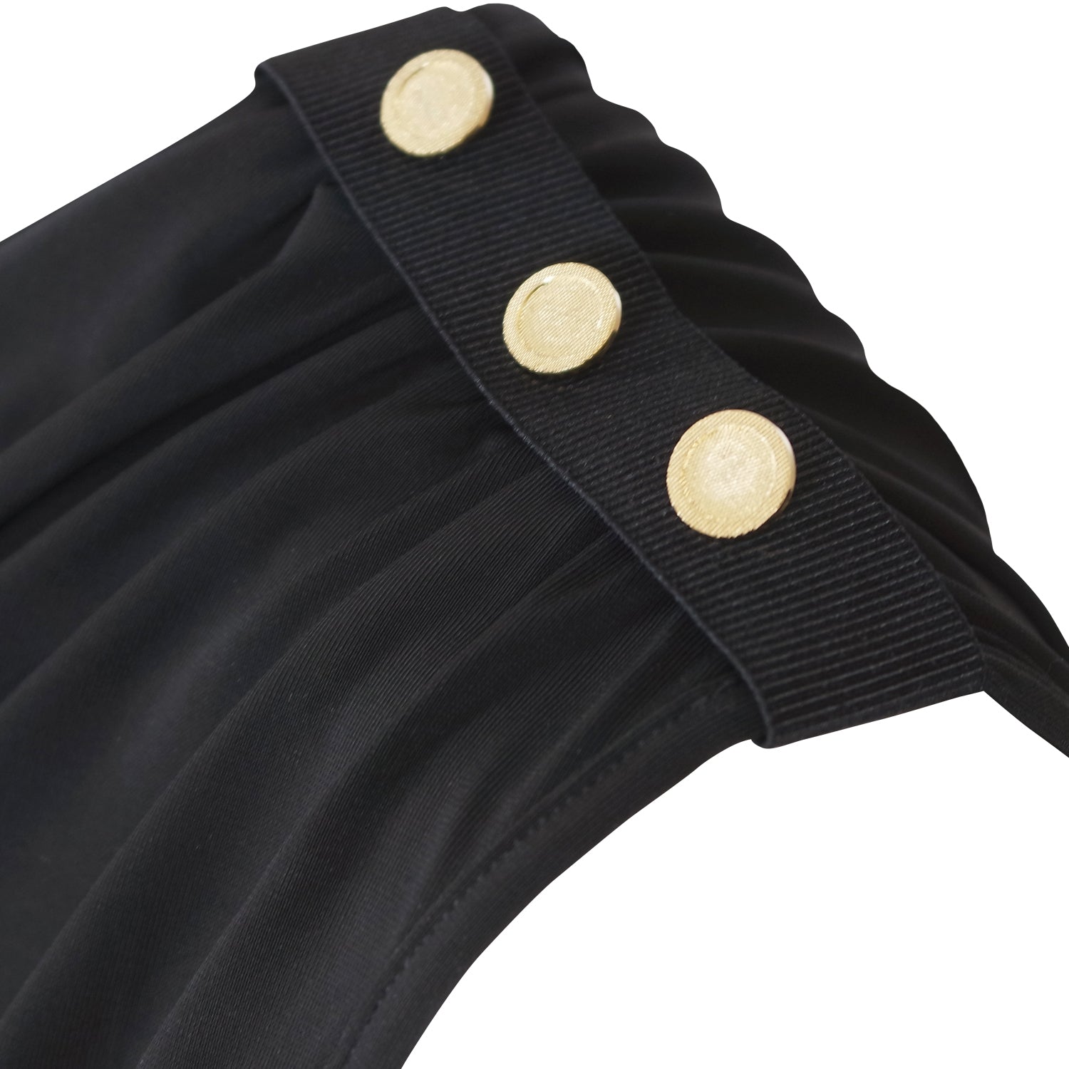 Heart Of Stone Black One Shoulder Button Detail Midi Dress by Me&Thee