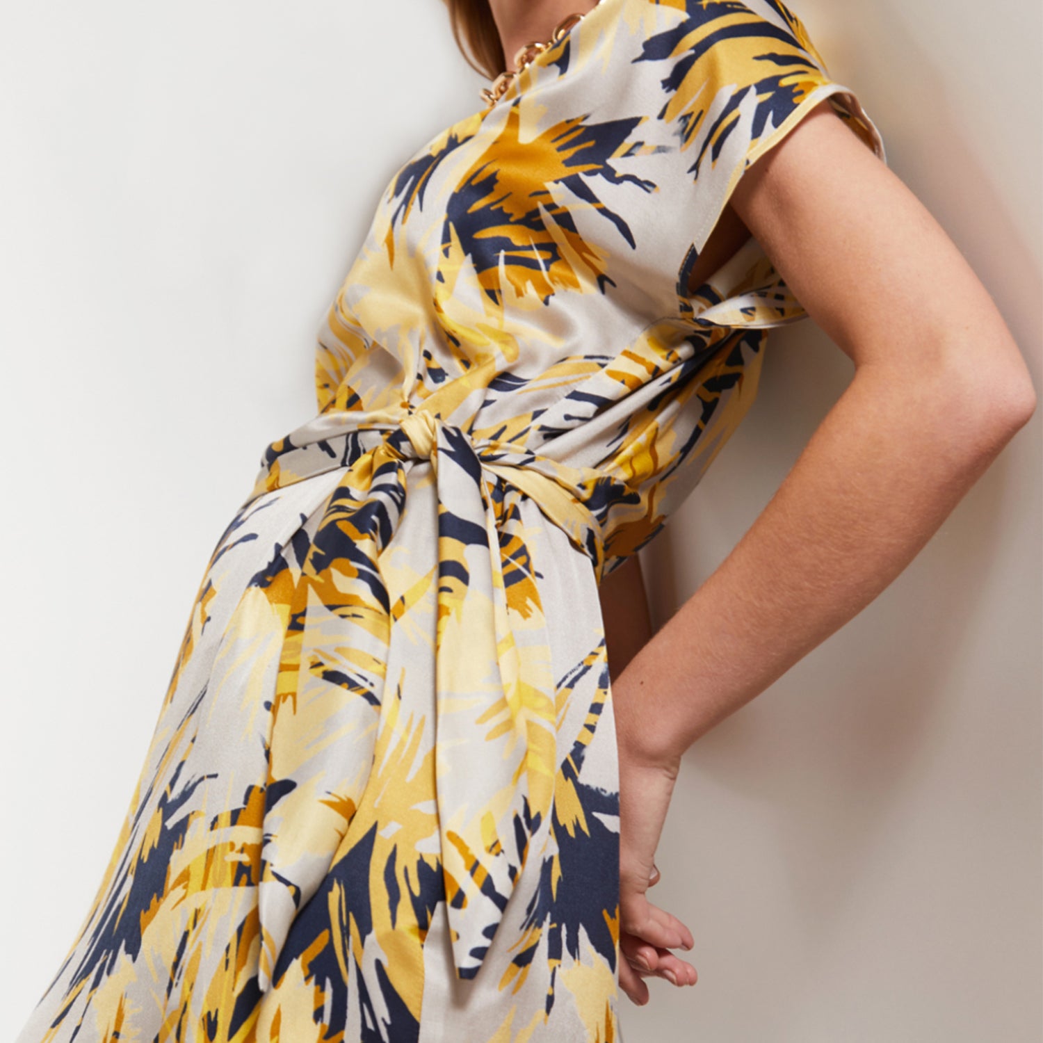 Hoity - Toity yellow and navy print dress by Me&Thee