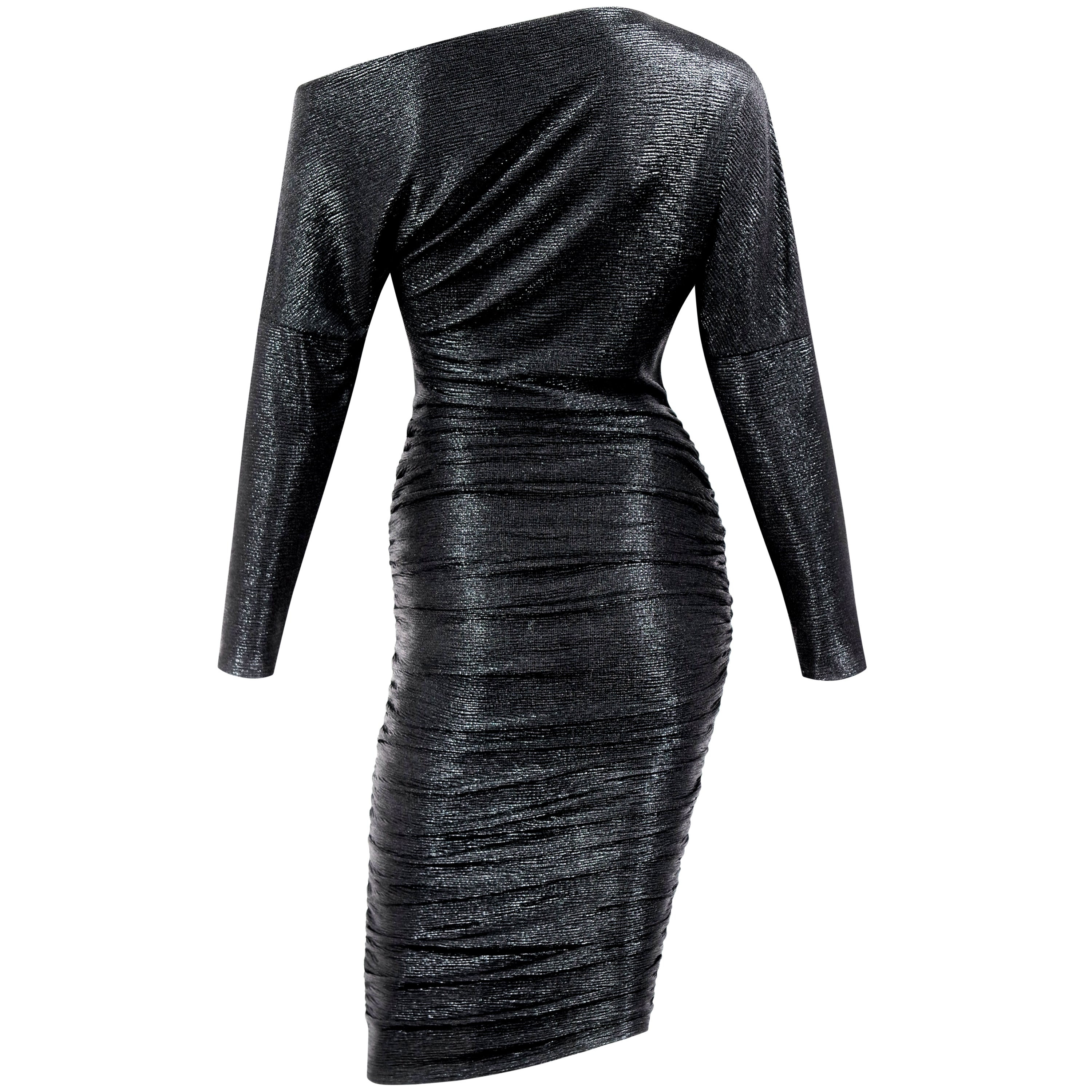I Told You So Black Metallic Drop Shoulder Dress By Me & Thee