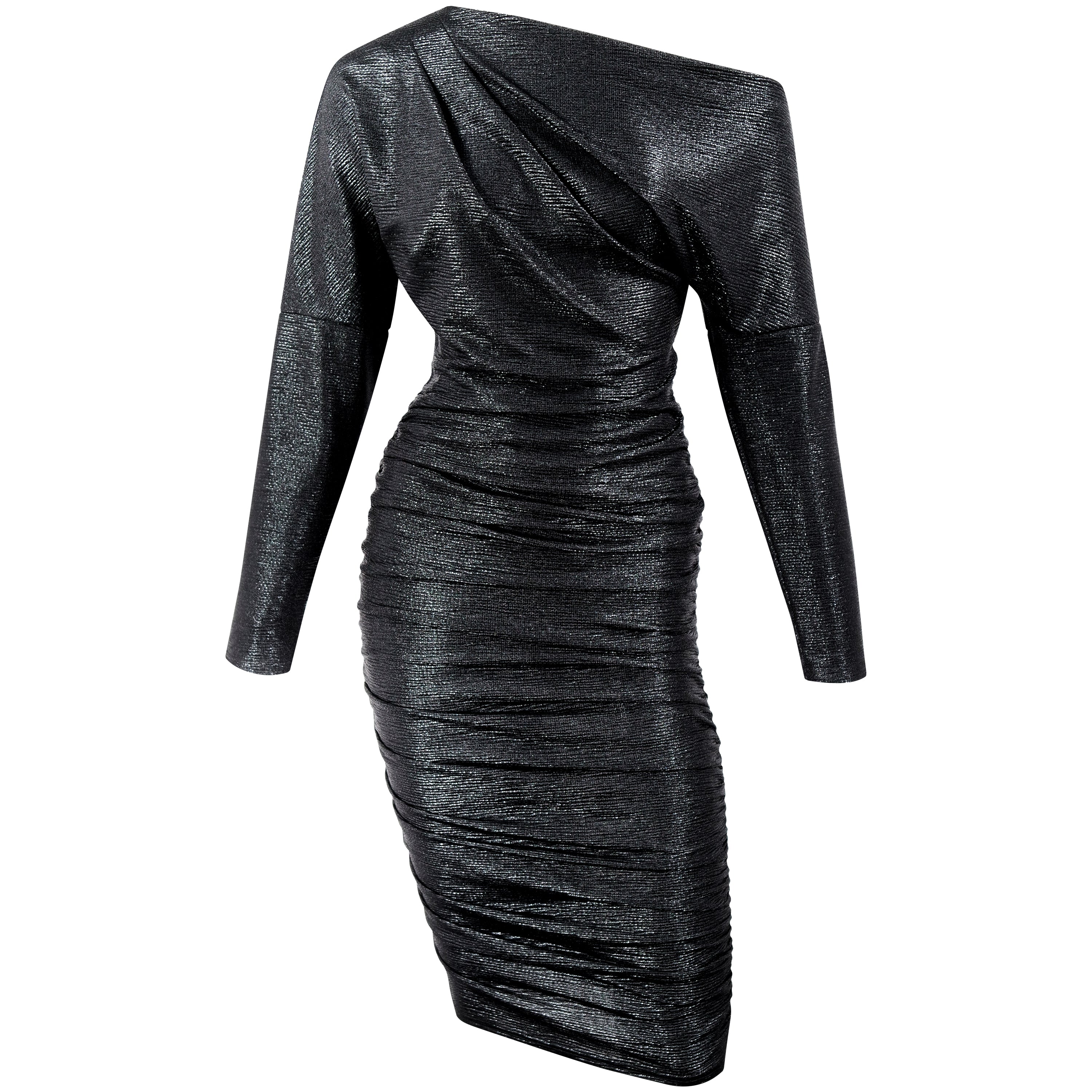 I Told You So Black Metallic Drop Shoulder Dress By Me & Thee