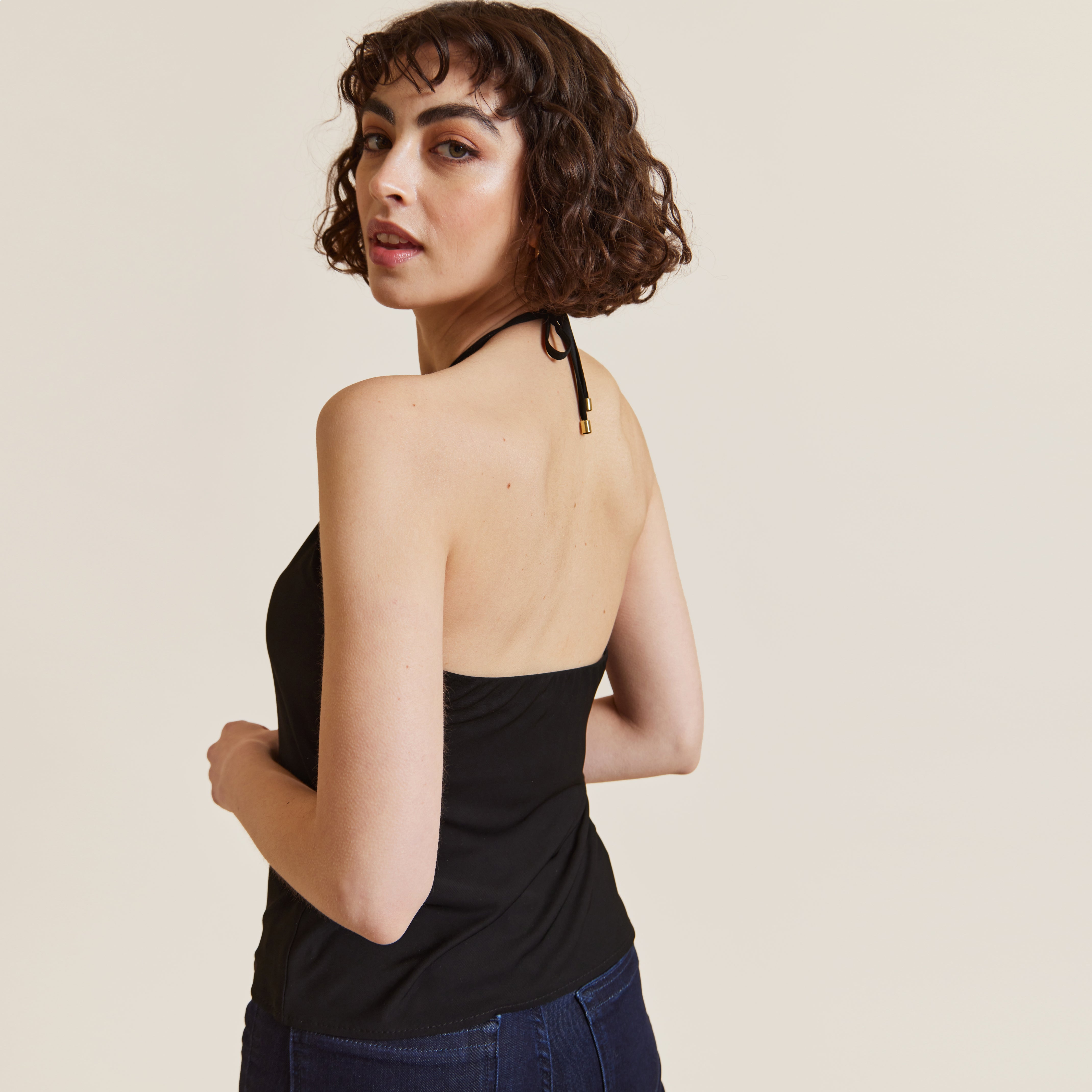 Have - Nots Black Halter Neck Top by Me&Thee