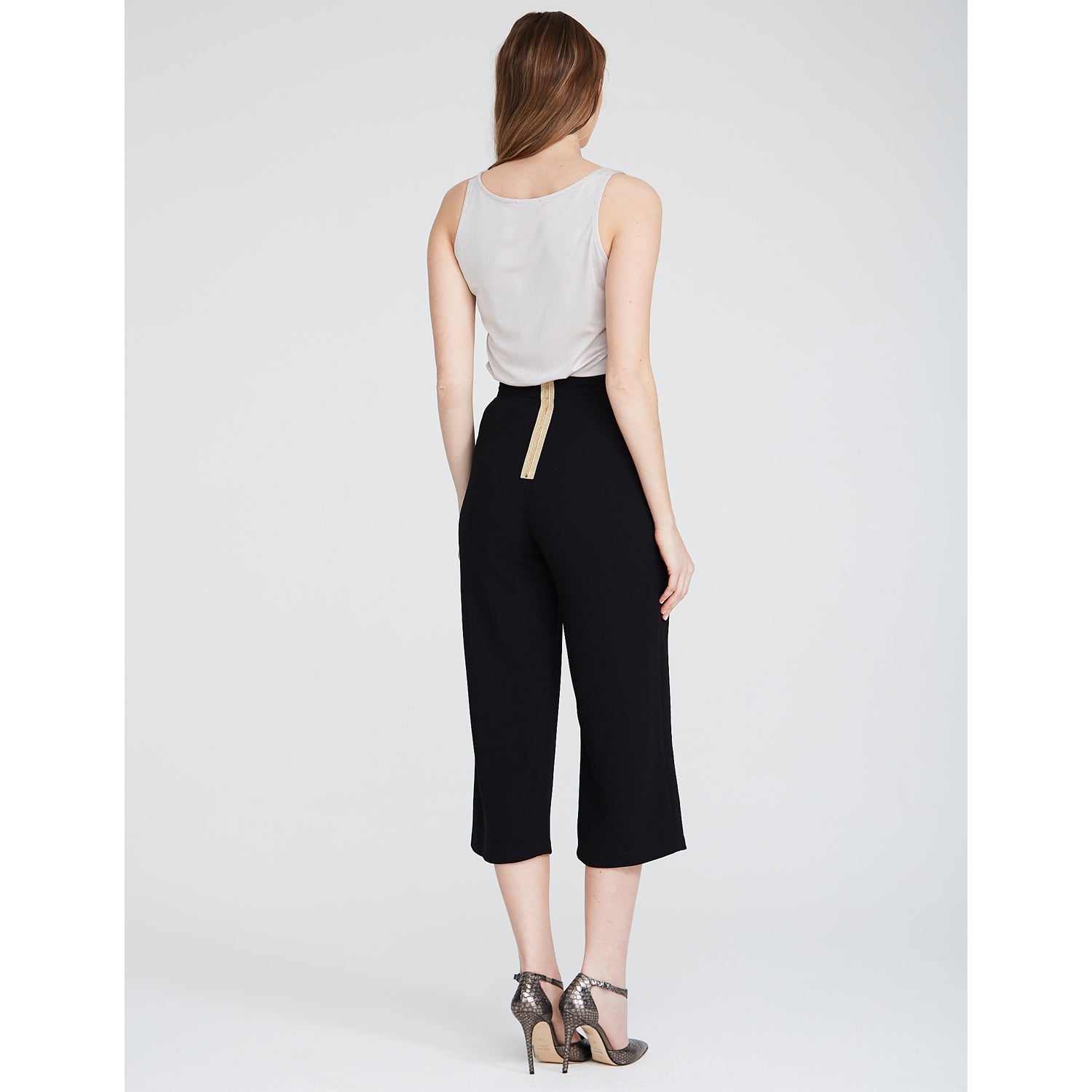 Howland black crepe culottes