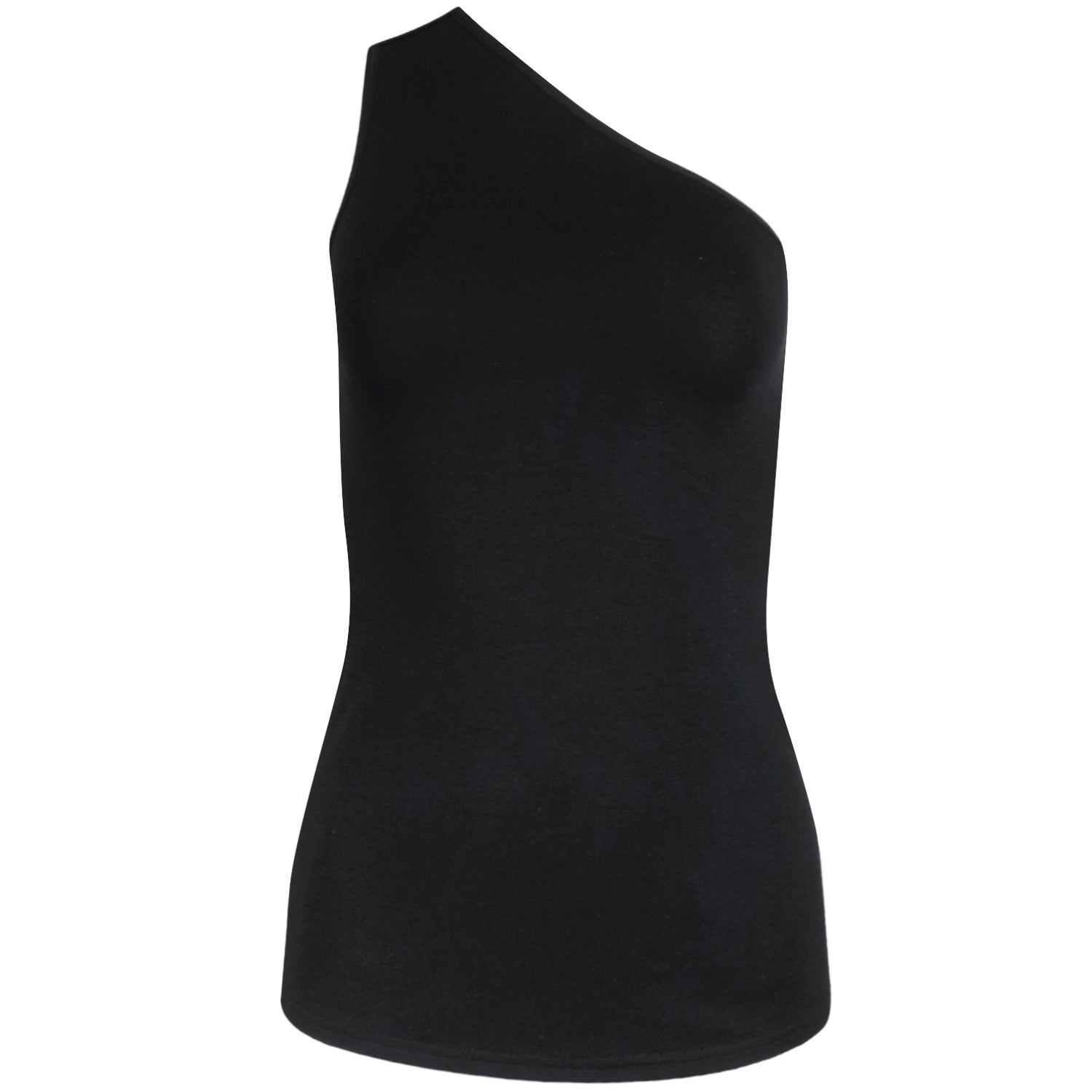 BONDI Bamboo One Shoulder Top In Black