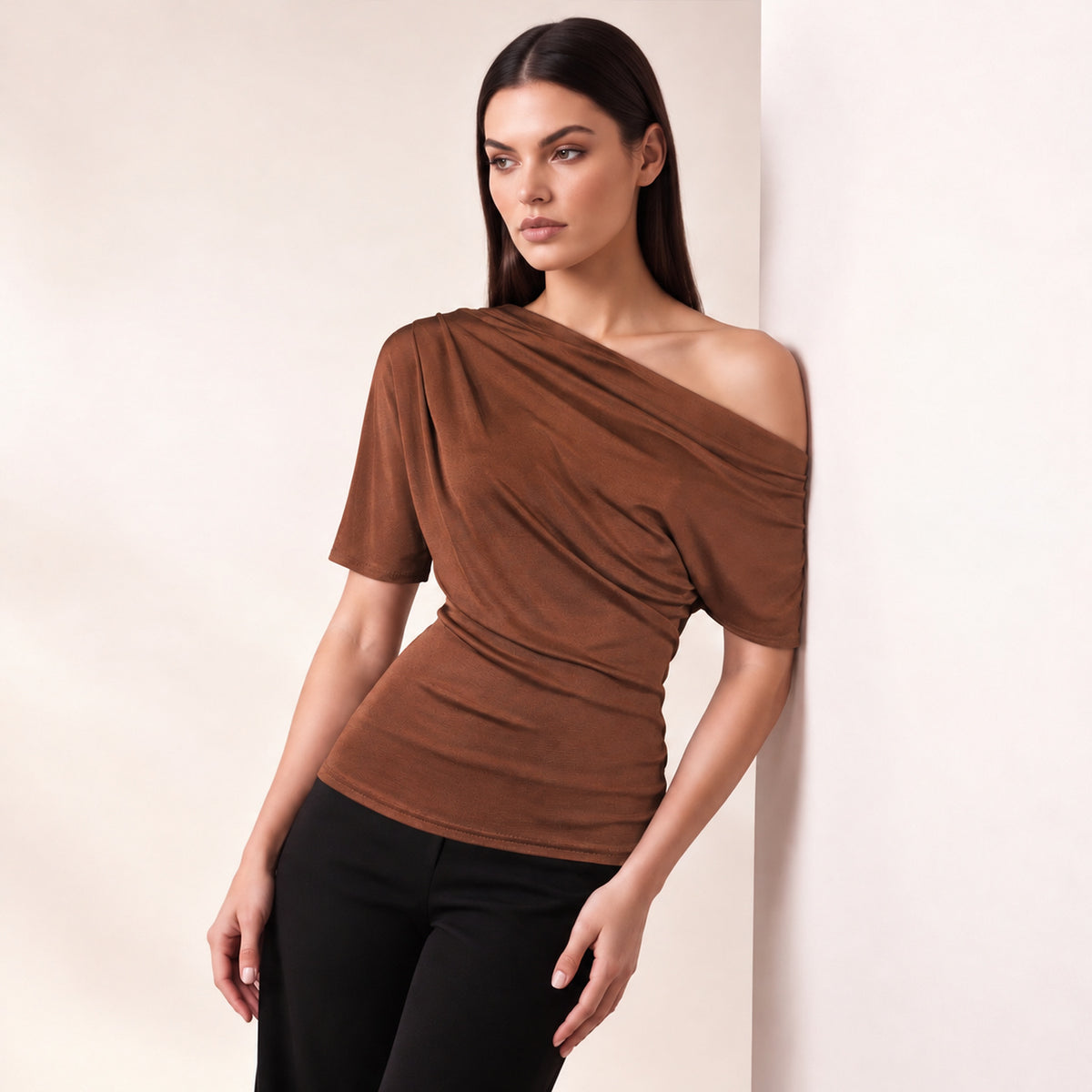 Rash Decision copper rib drop shoulder top by Me&Thee