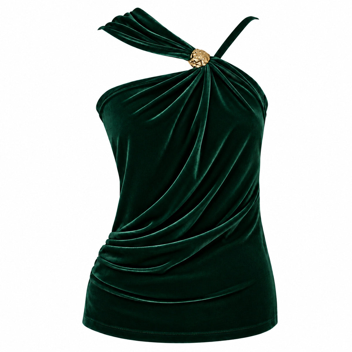 Right On green velvet top