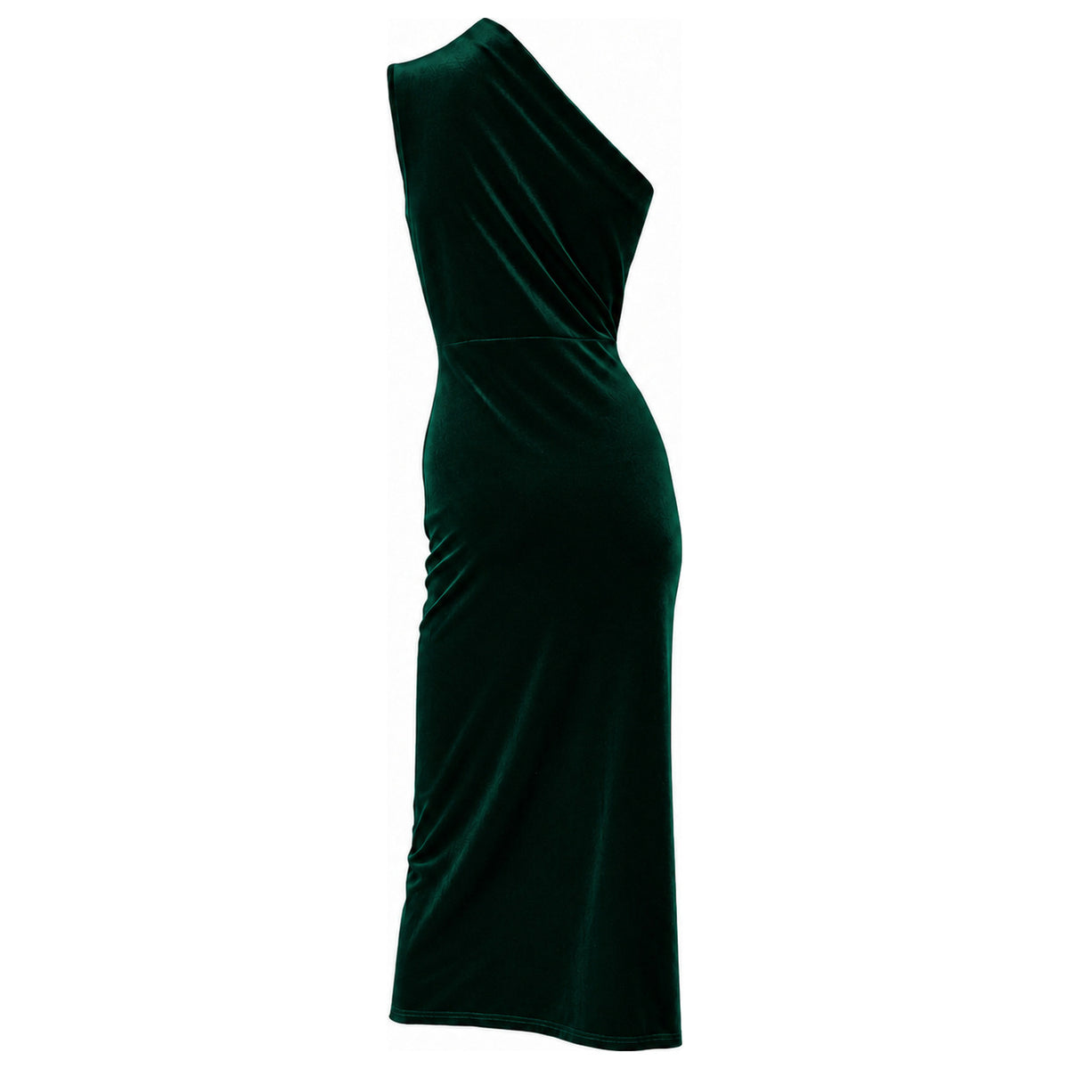 Rosaline – Green Velvet One-Shoulder Cocktail Dress