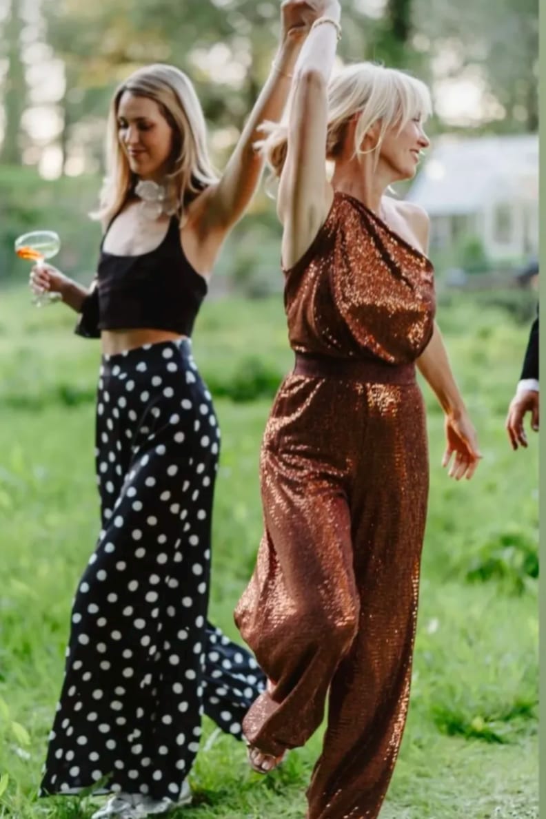 Lady Luck copper sequin wide flare jumpsuit by Me&Thee