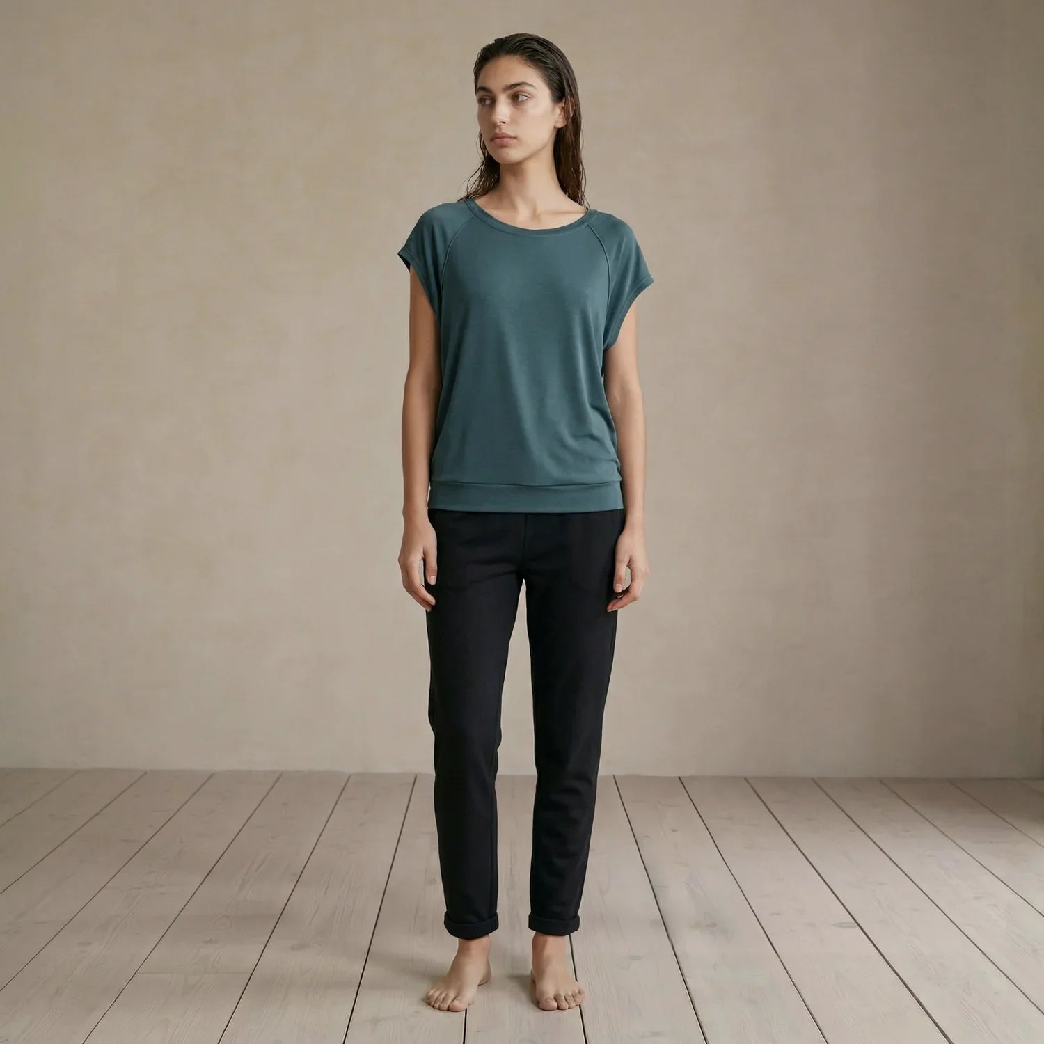 IZOLA Smartcel Boat Neck Sweat-Shirt In Petrol Blue
