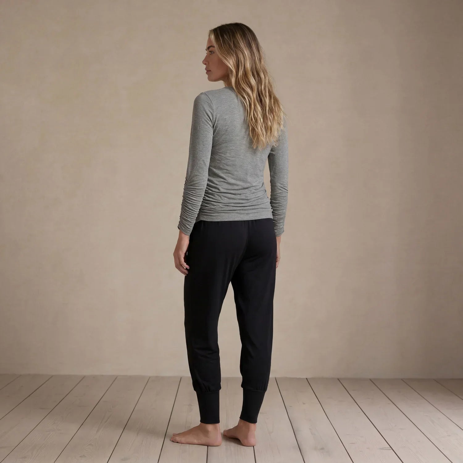 ANAPAI Bamboo Sleeved Top In Marl Grey