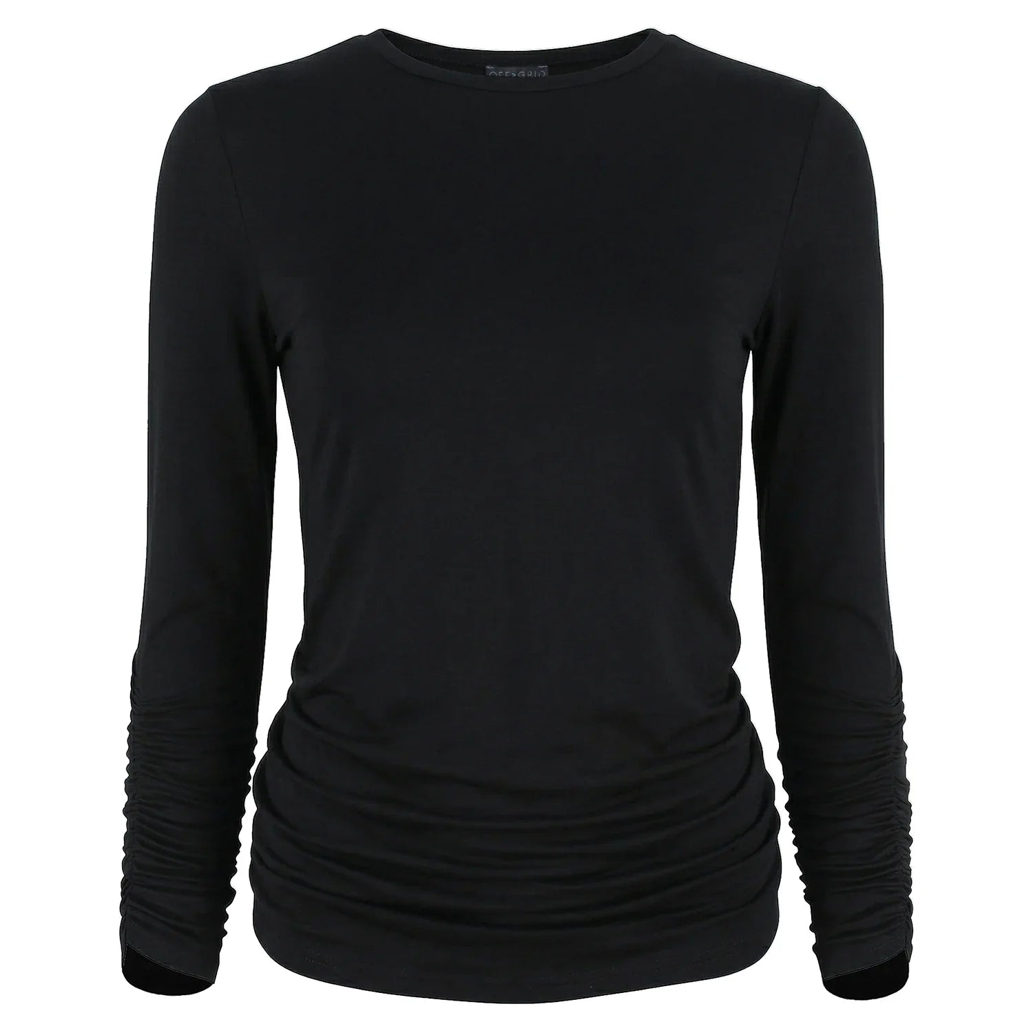 PARLEE Bamboo Sleeved Top In Black