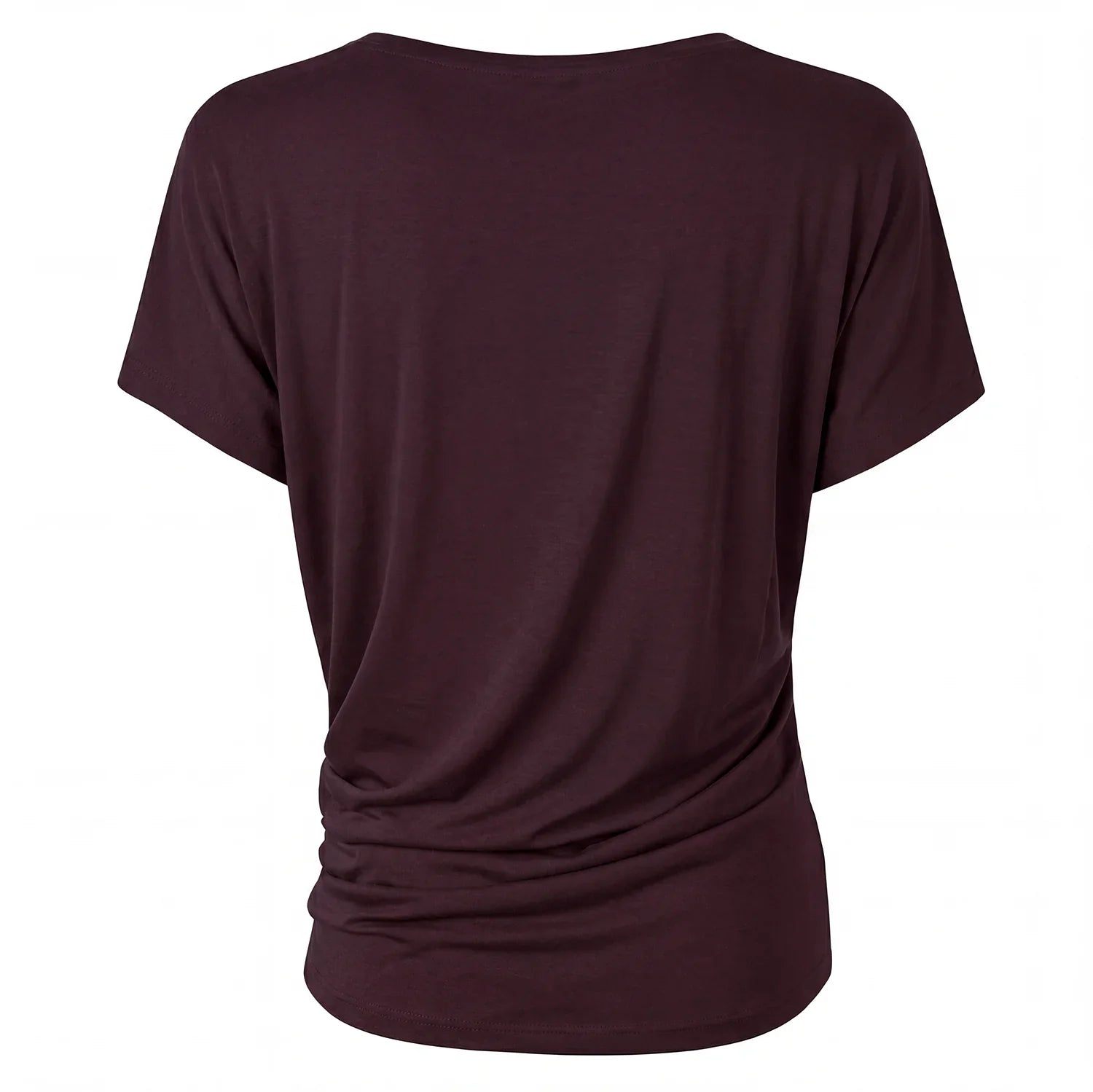 VEPSA Bamboo Asymmetric T-Shirt In Plum