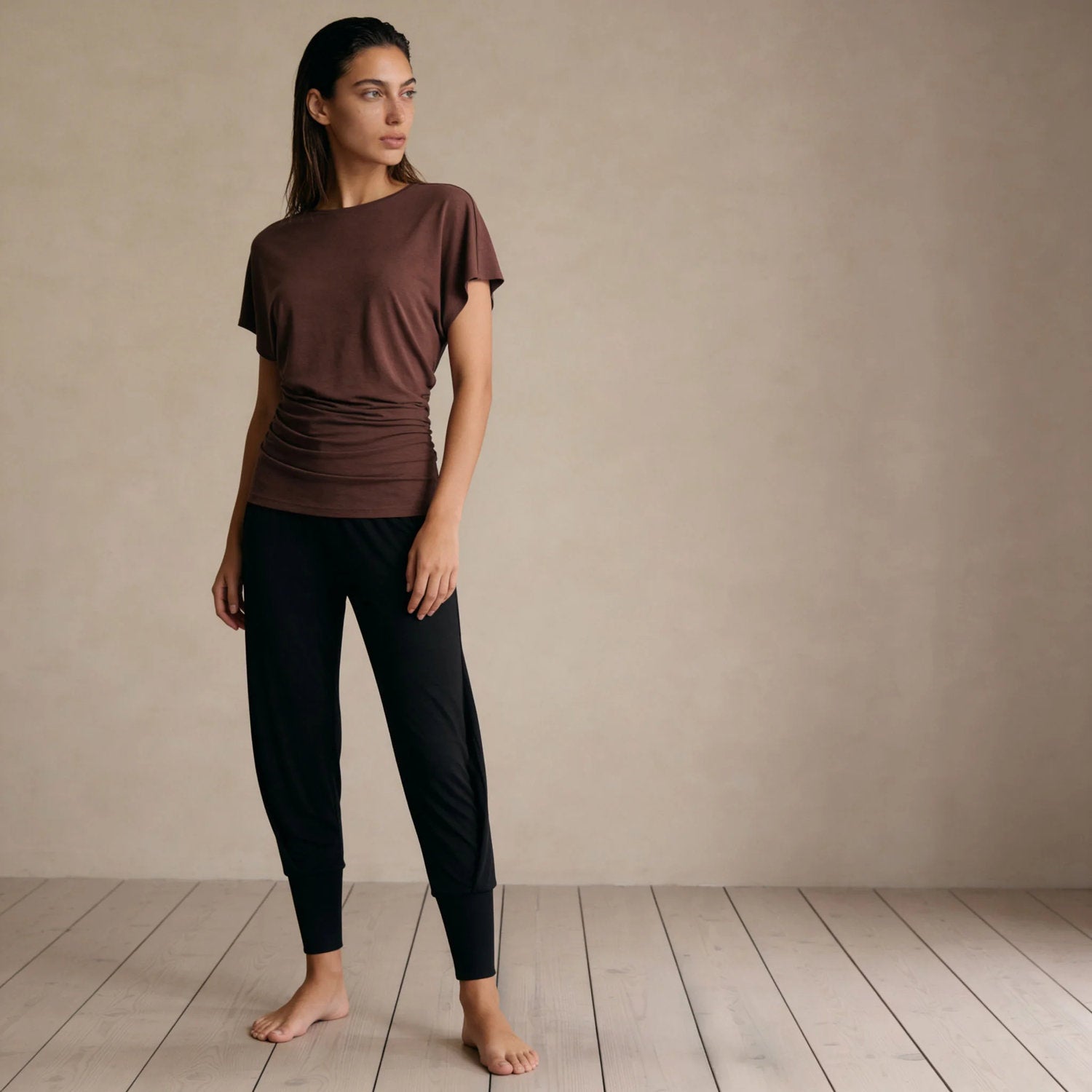 WANAKA Bamboo Aysmmetric T-Shirt In Copper