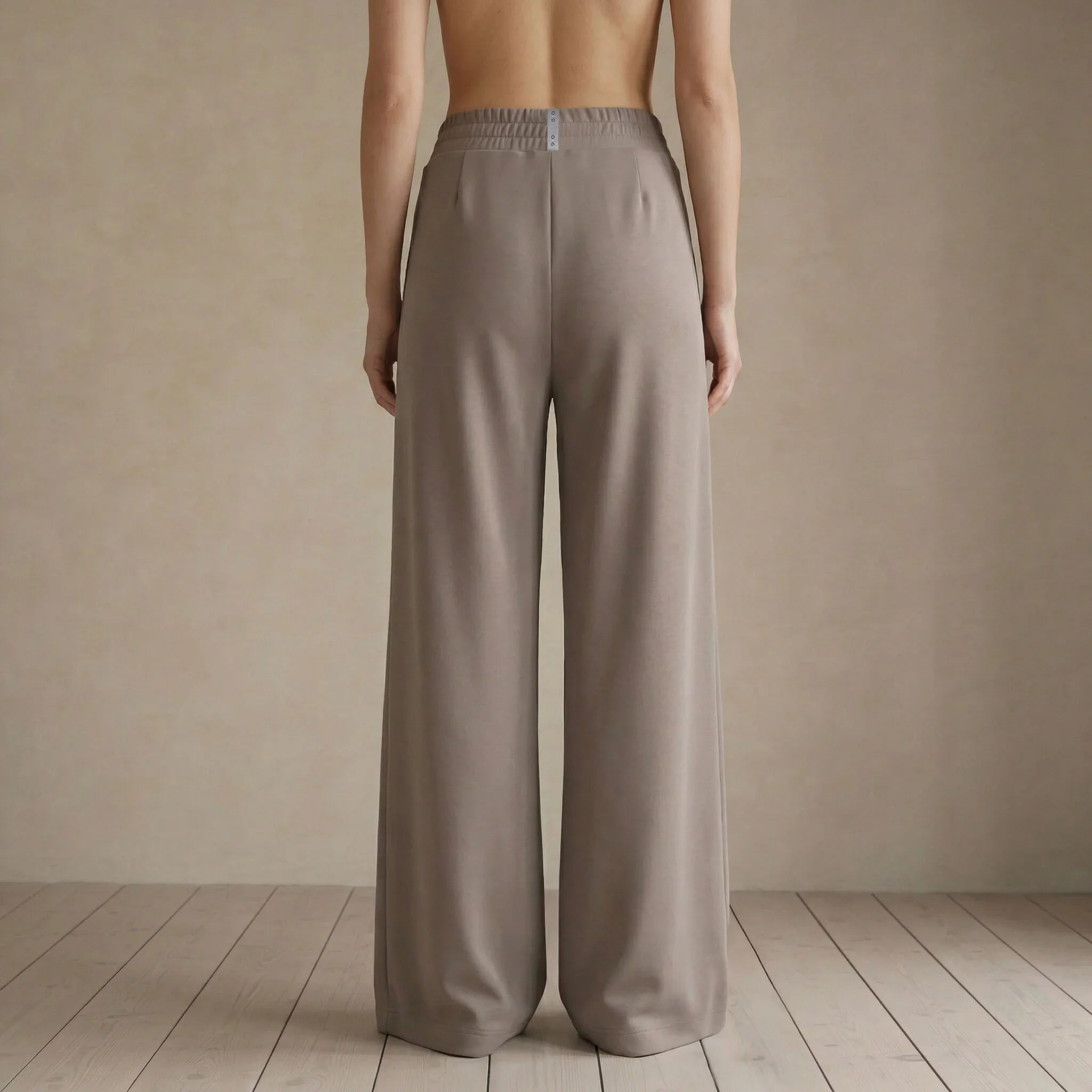 SENNEN Sustainable Scuba Wide Leg Trouser In Mink
