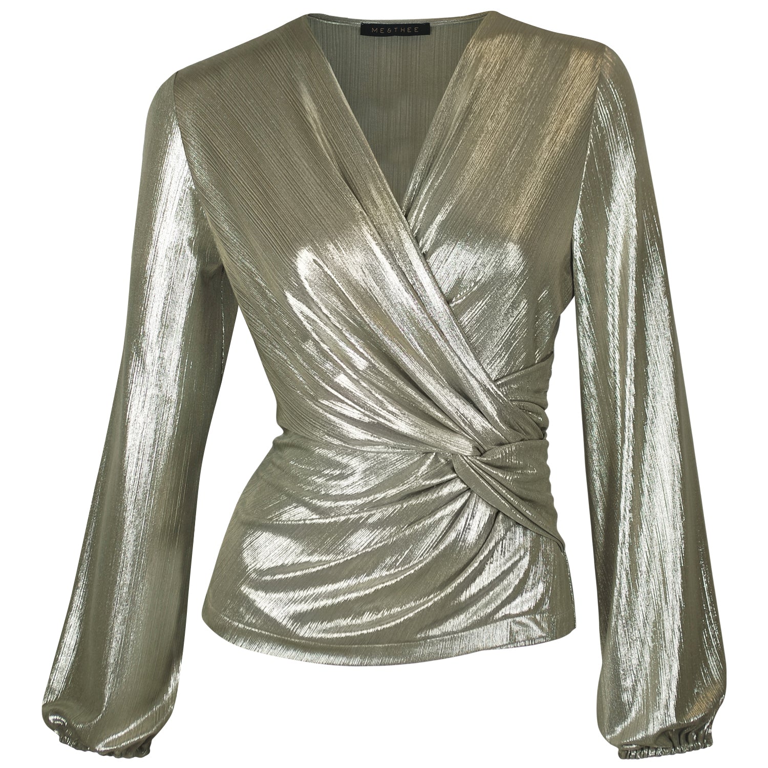Holy Cow Gold Wrap Blouse by Me&Thee