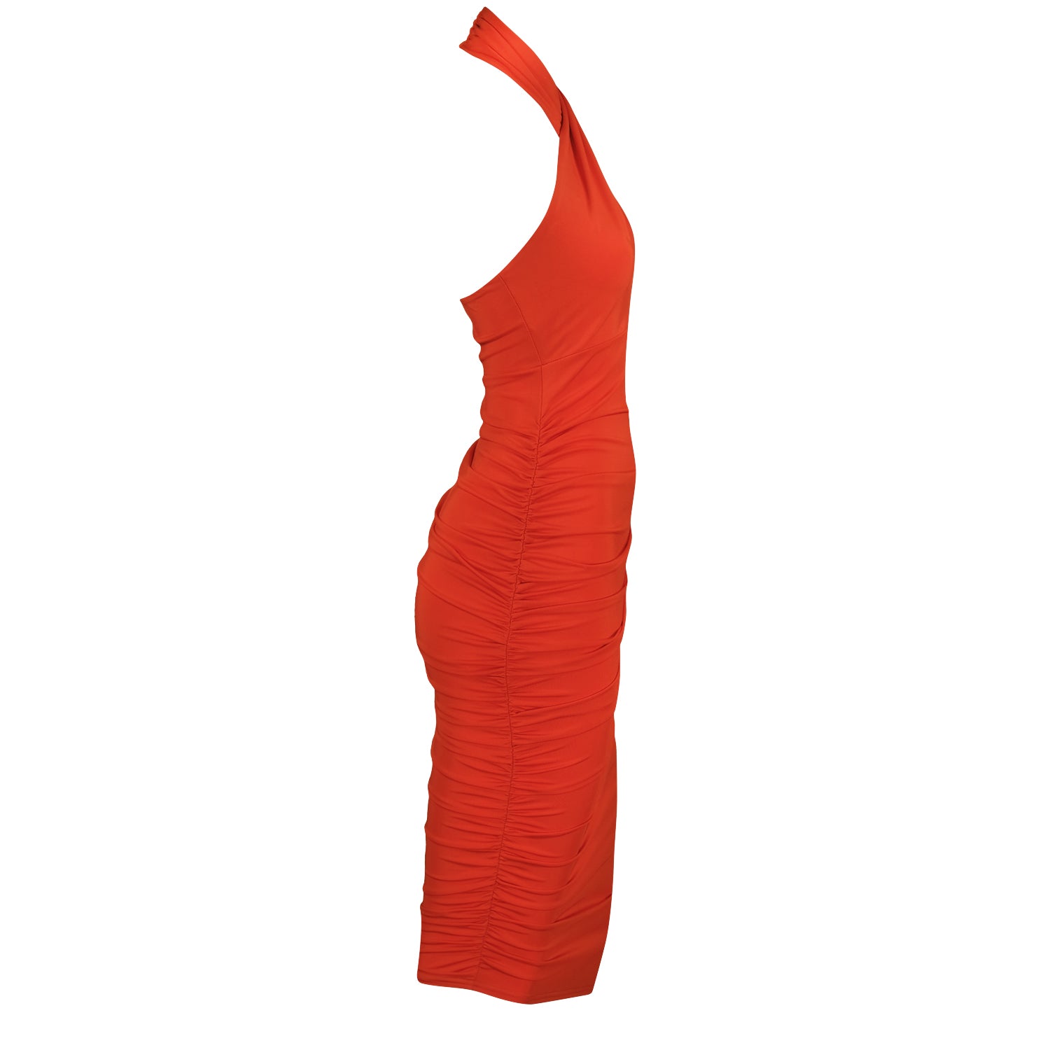 Heart's Desire Red Twisted Halter Neck Midi Dress by Me & Thee