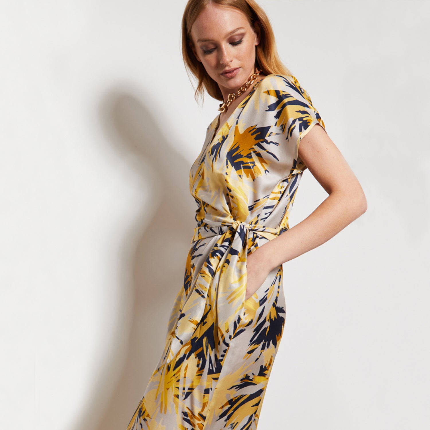 Hoity - Toity yellow and navy print dress by Me&Thee