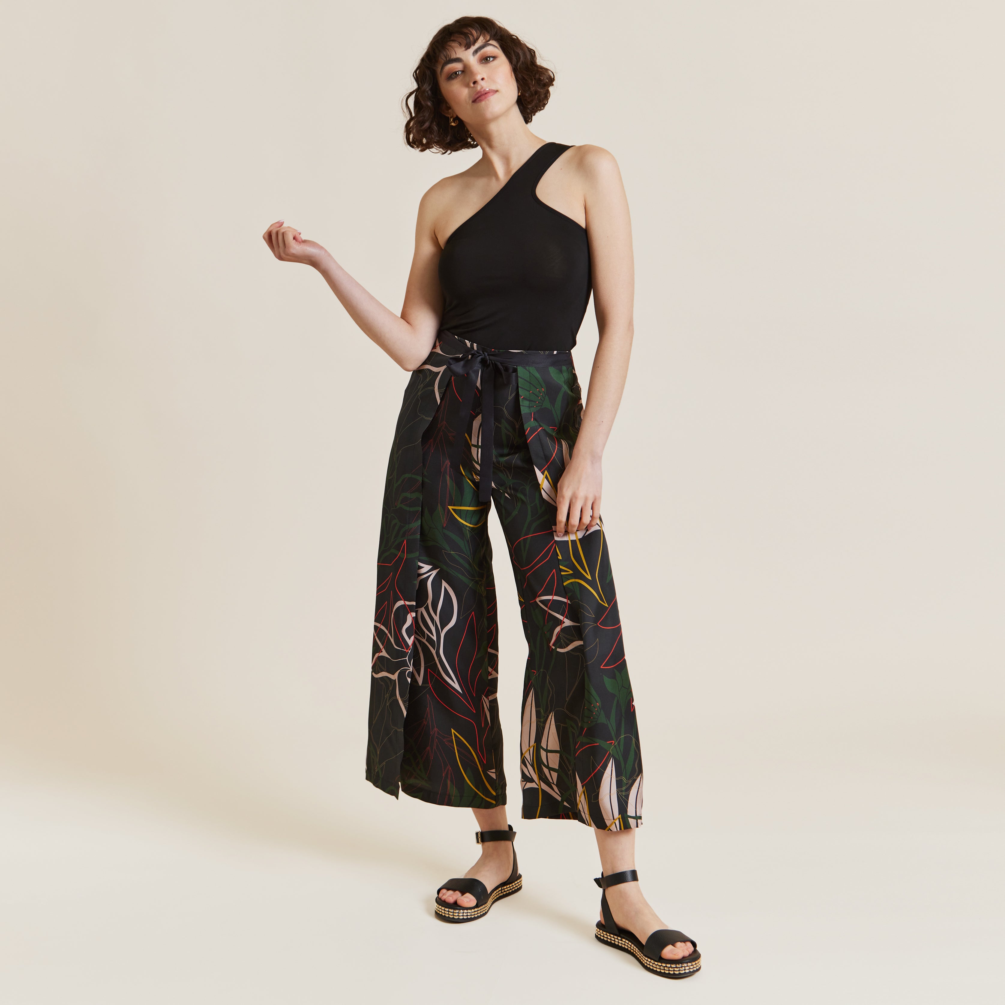 Heaven Knows Printed Silk Wrap Trousers by Me&Thee
